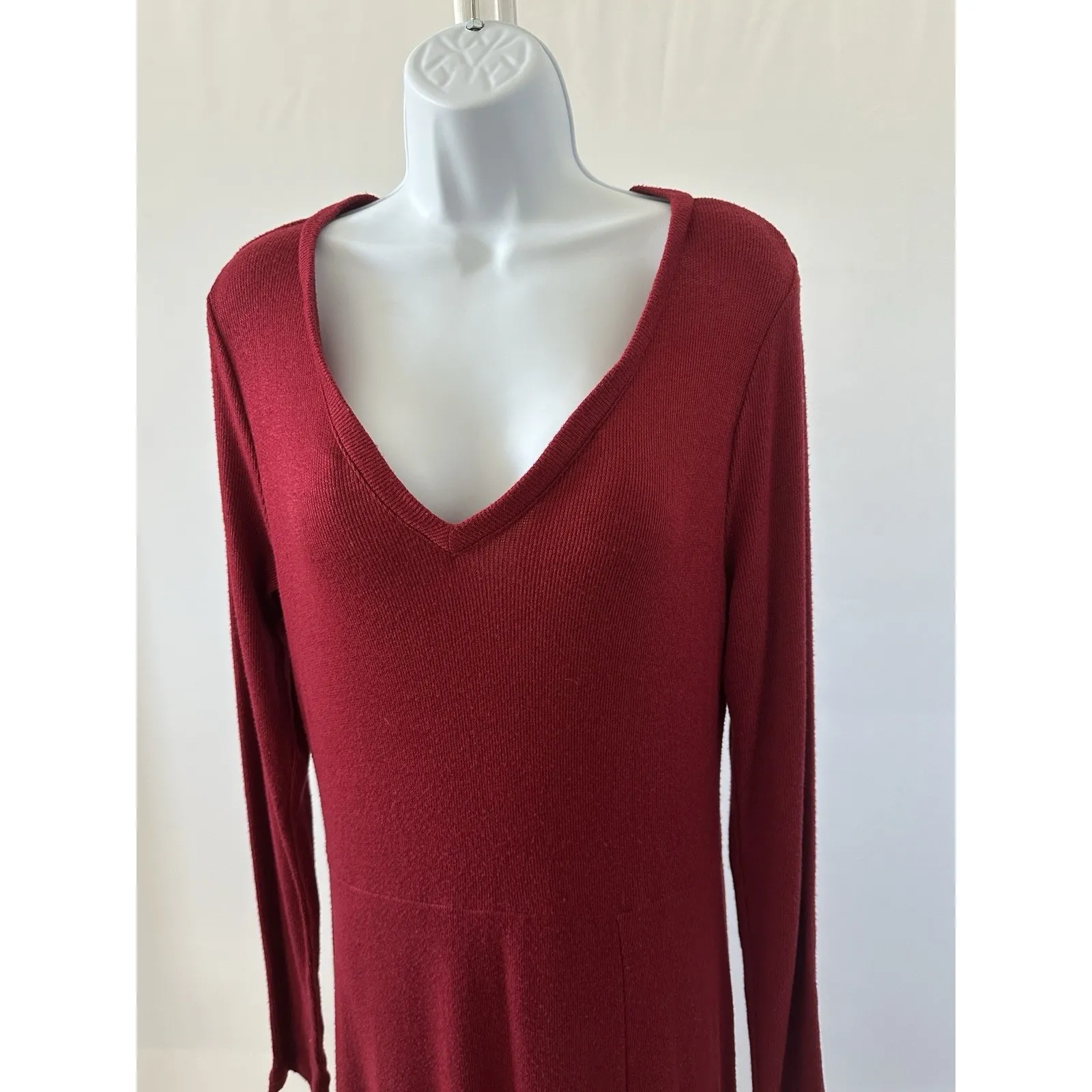 Banana Republic Maroon Maxi Wool Blend Sweater Dress, Sz: M Tall (b15B) - Image 4