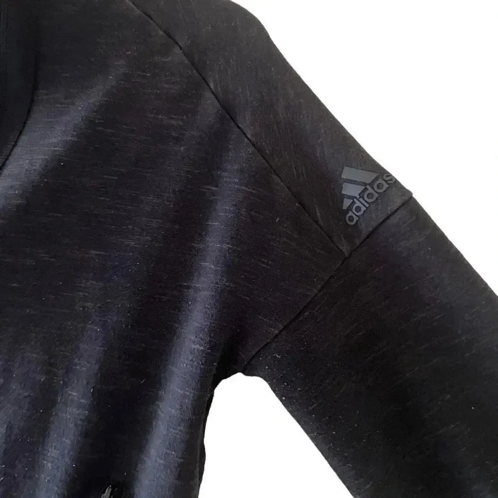 Adidas Heart Racer Track Tops Sporty Lightweight Jacket Black SZ M # 1787 - Image 6