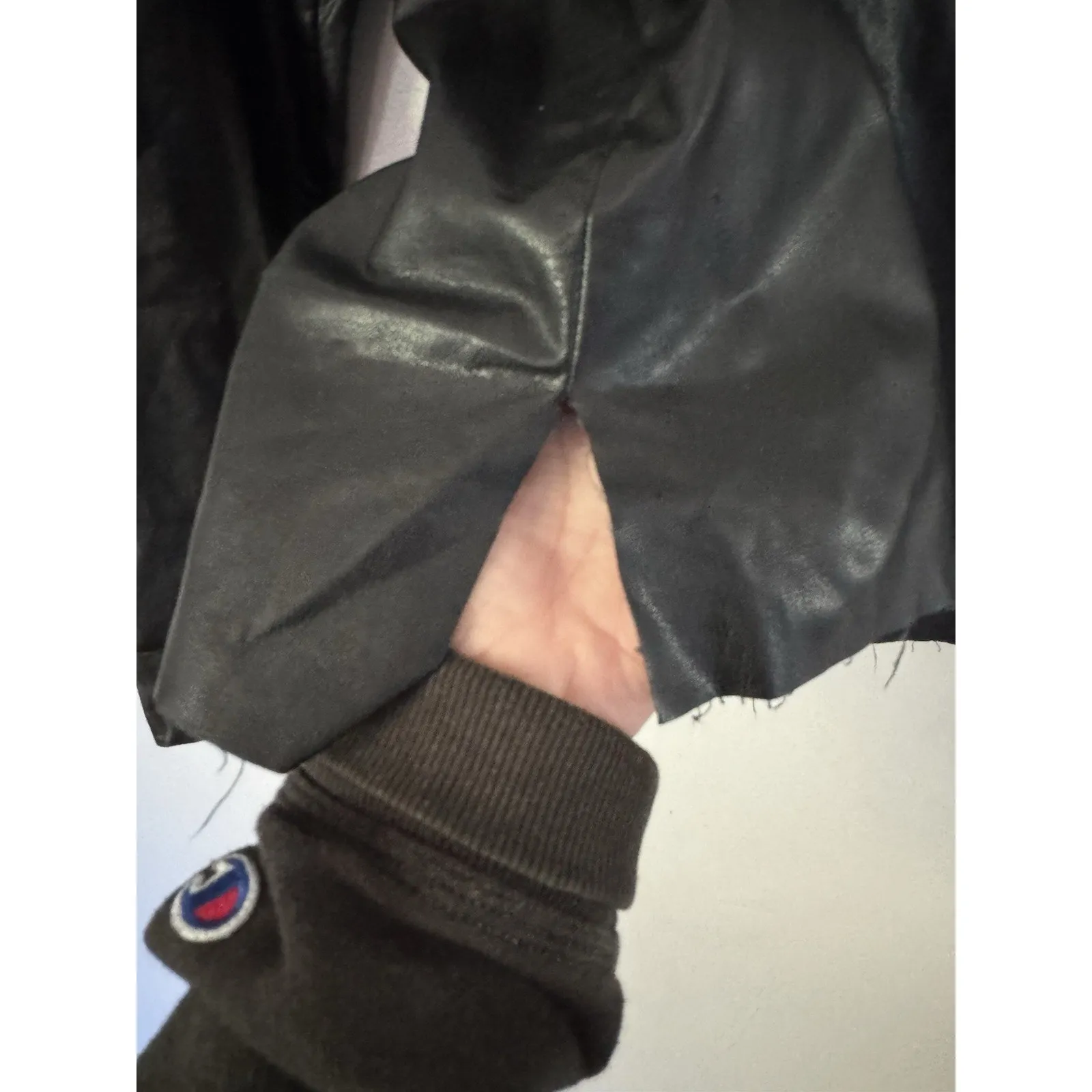 Zara Basic Black Vegan Leather Cropped Jacket Women’s Size Medium - Image 4