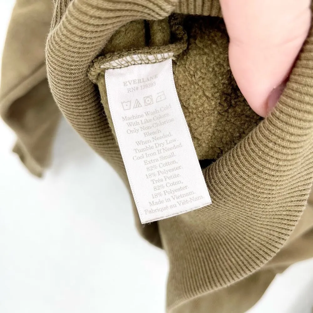 Everlane Women's Olive Green Long Sleeve Everyday Crewneck Sweatshirt Size XS - Image 6