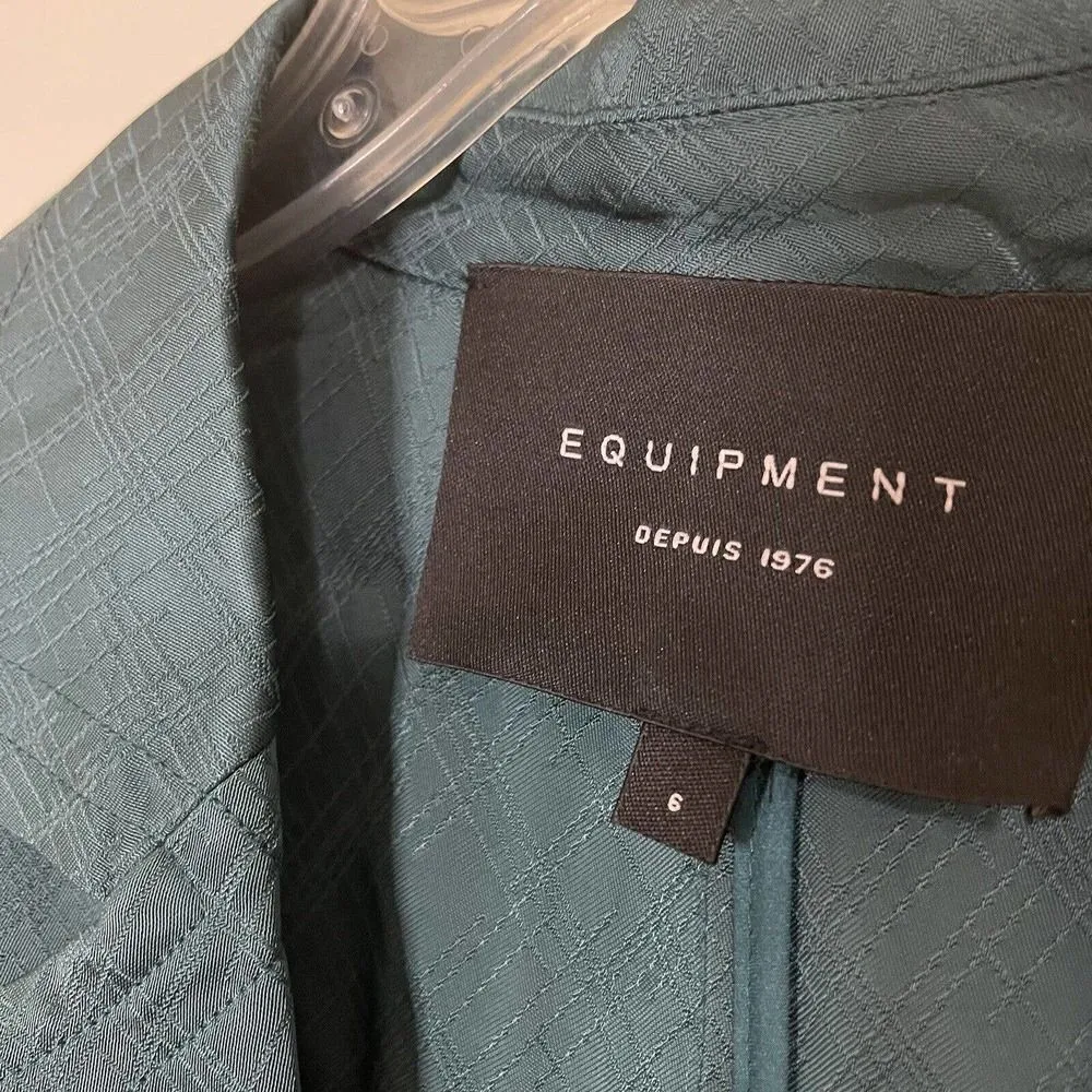 NEW Equipment Ramon Textured Blazer Green Blazer Jacket US 6 $595 -no belt- - Image 3