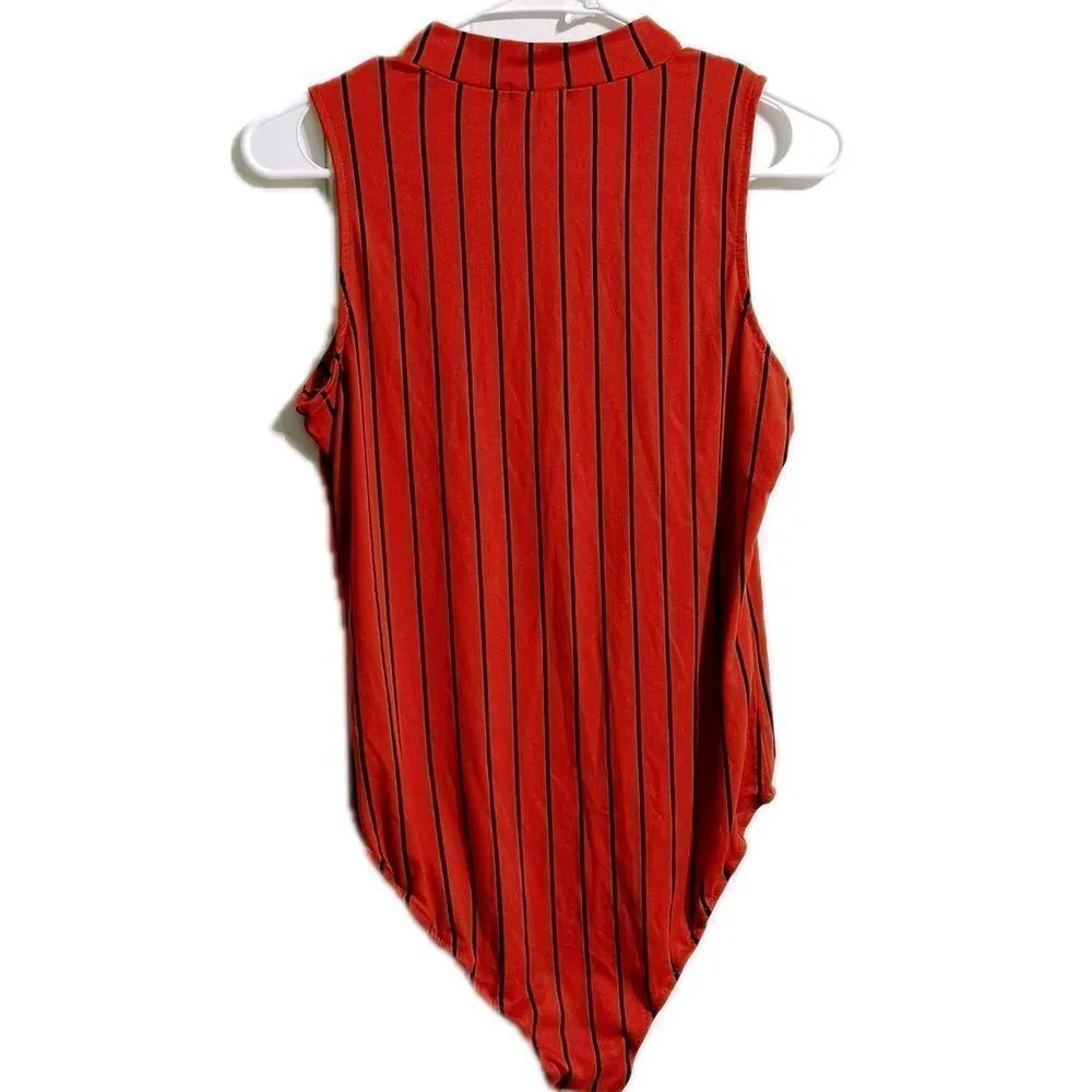 Heart &‎ Hips Striped Red Bodysuit Red Size L - Image 2