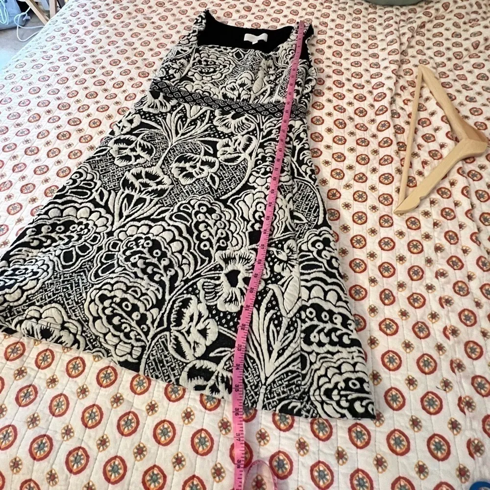 Anthropologie Ett:twa Valery Brocade Dress Navy White Floral Paisley Size Small - Image 10