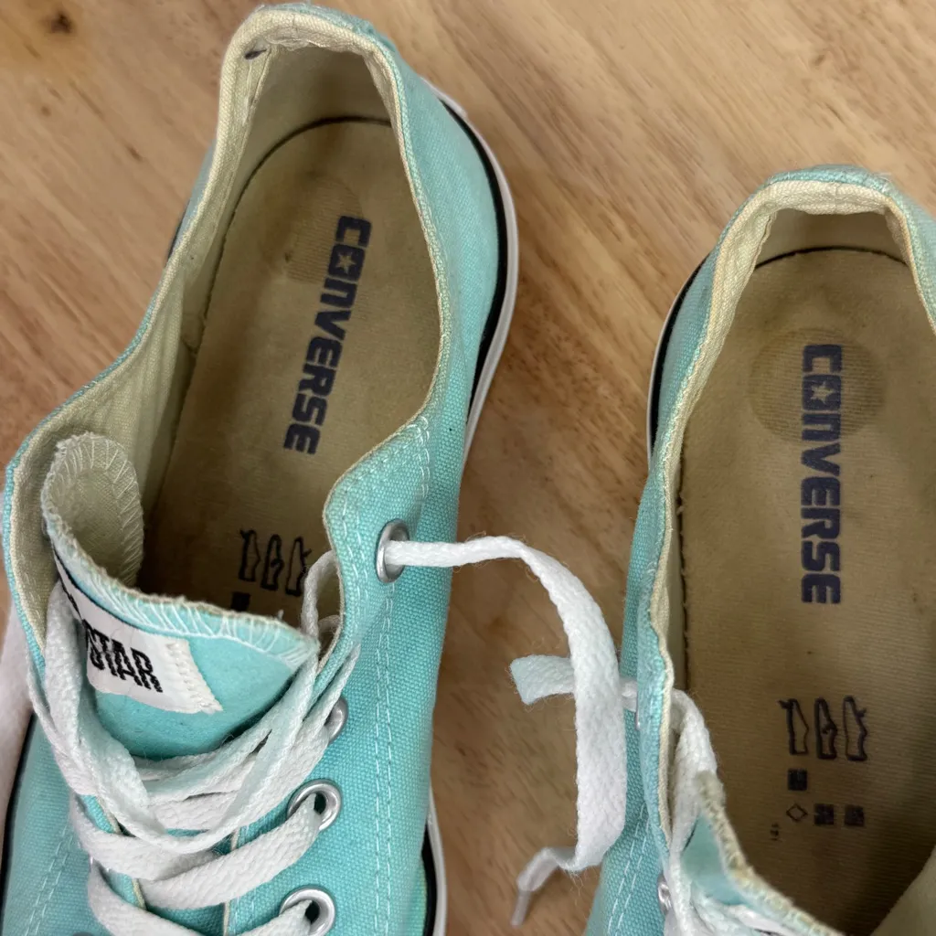 Converse Chuck Taylor All Stars Low Top Ace Up Sneakers Aqua Teal 7 Men 9 Women - Image 9