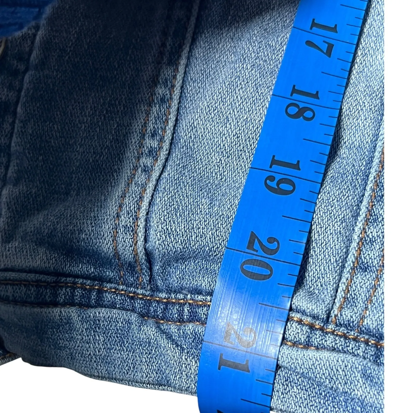 Light Wash Denim Trucker Jacket Classic Casual Merona Womens XL - Image 7