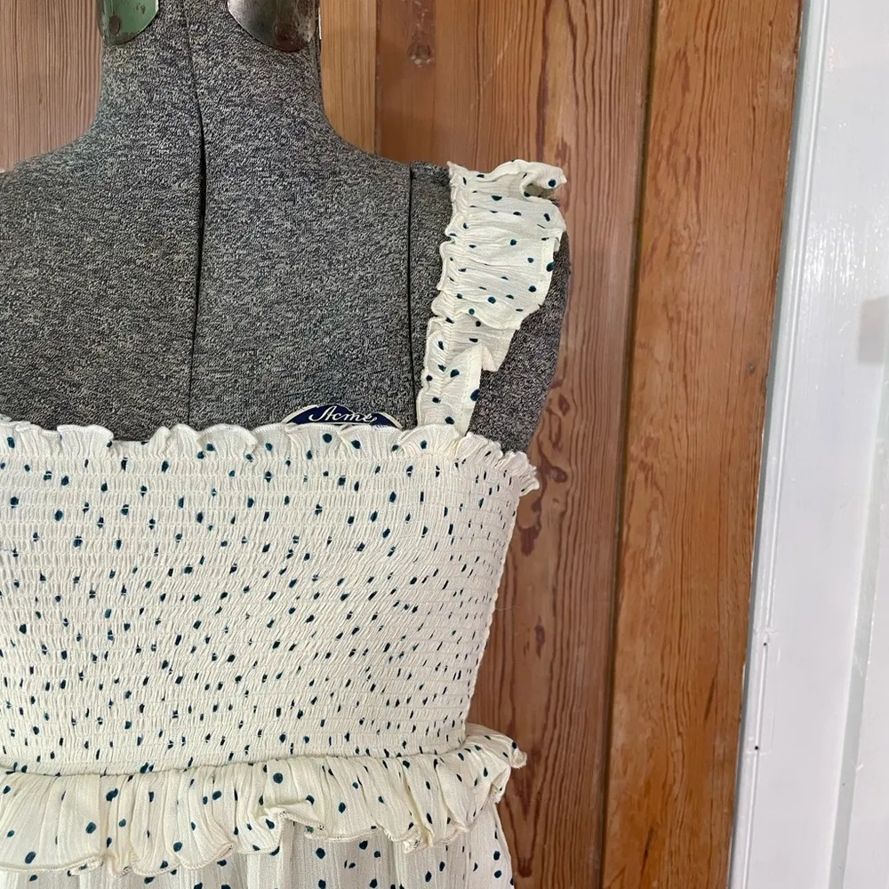 NWT Patrons of Peace Smocked Ruffle Polka Dot Prairie Girlie Tank - Sz S - Image 9