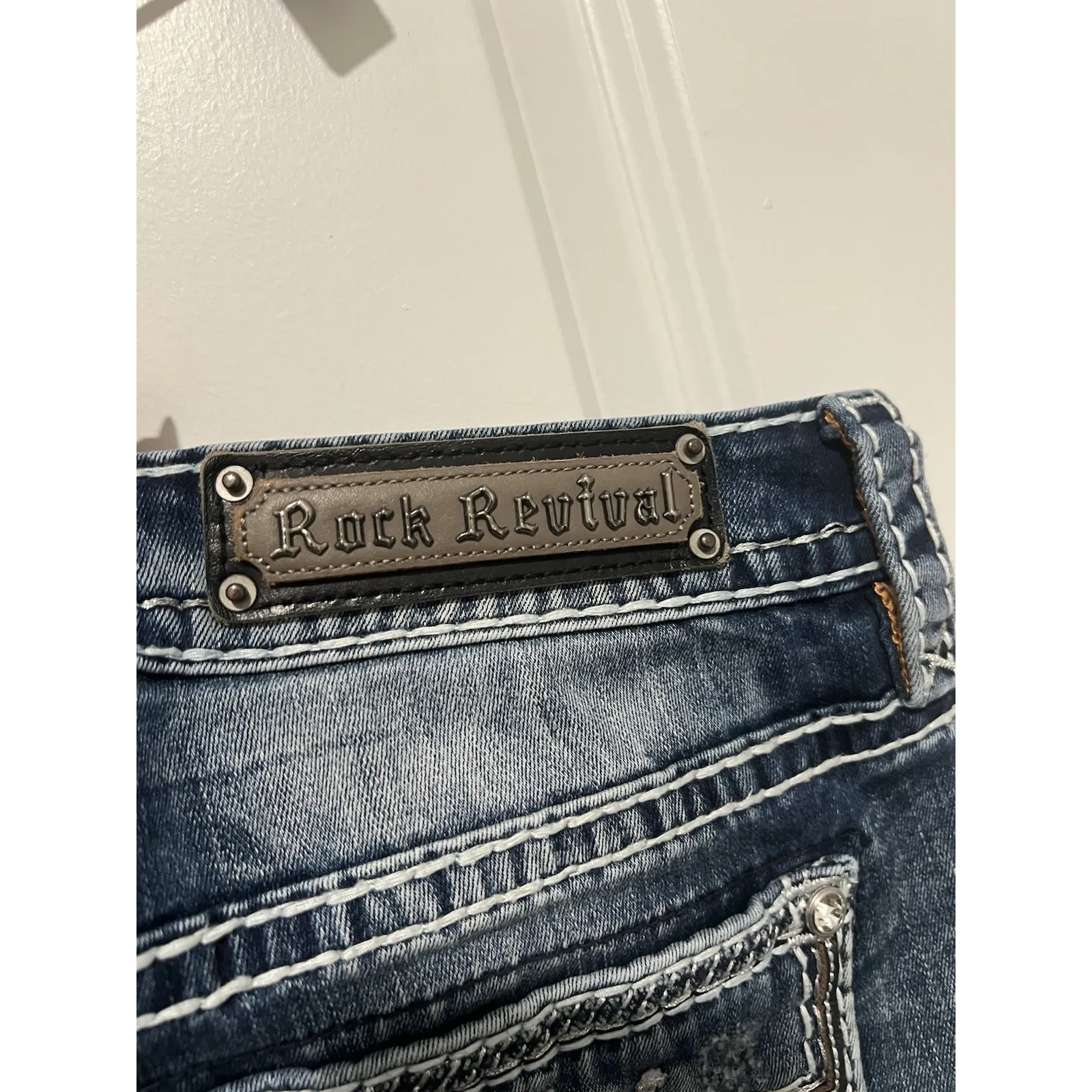 Rock Revival Women's Skinny Jeans Size 31 Yui 5278 Y2K Embroidered - Image 5