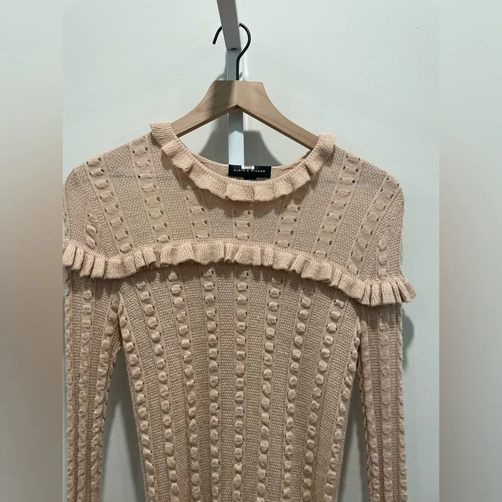 Slate & Willow Blush‎ Ruffle Sweater Size XS - Image 4