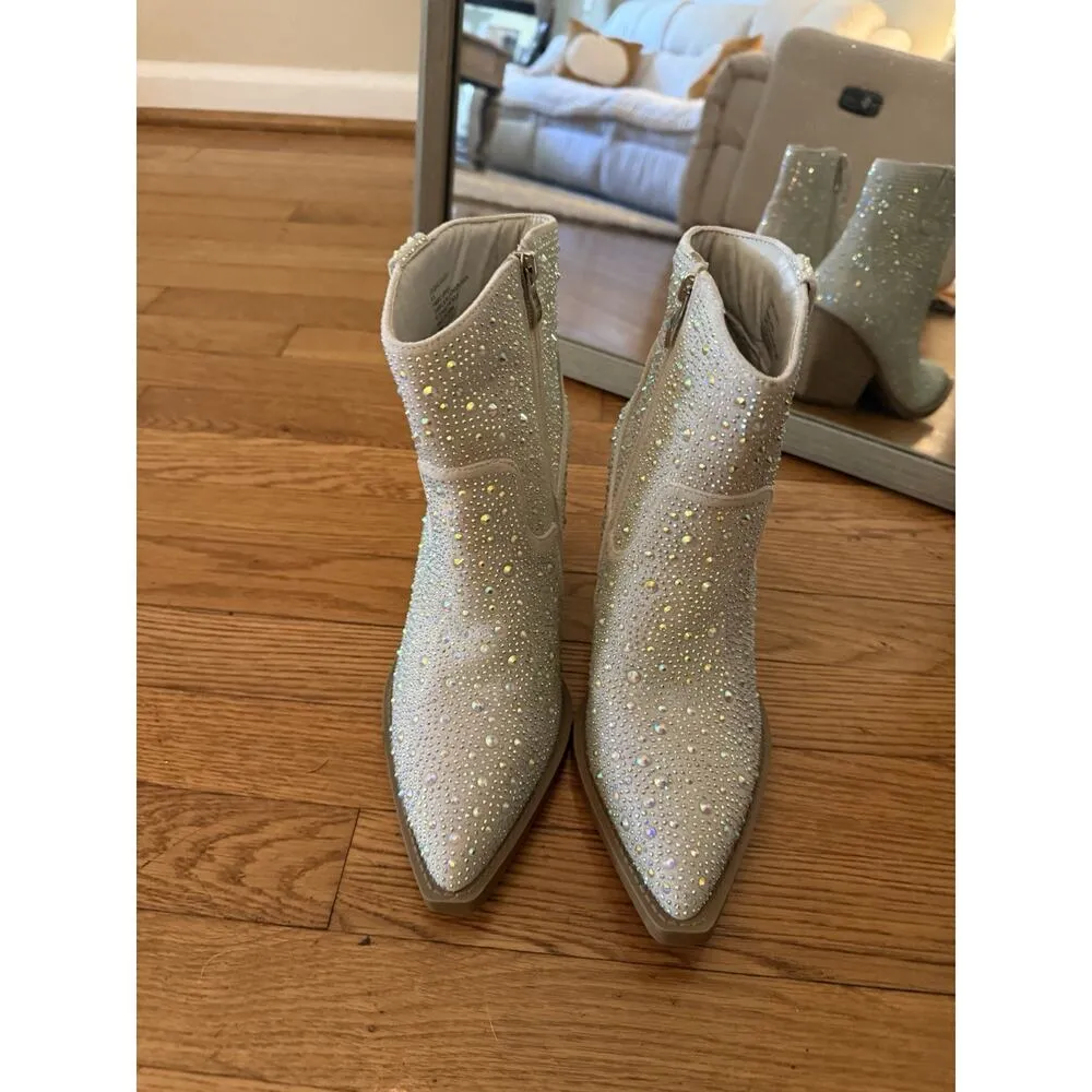 Madden Girl Jolene Rhinestone Western Ankle Booties Size 8.5 - Image 7