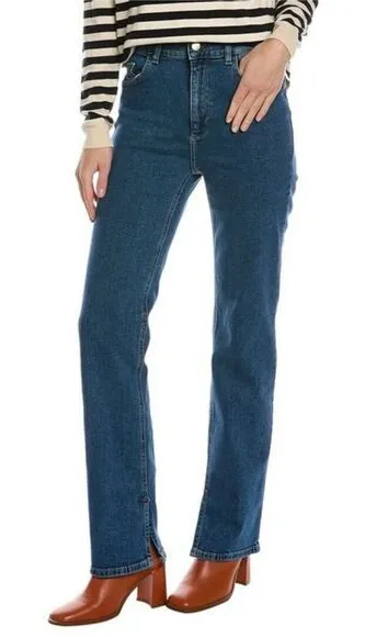 DL1961 Patti Straight NWT Size 25 High Rise Vintage 31" Denim Jeans Split Cuff - Image 1