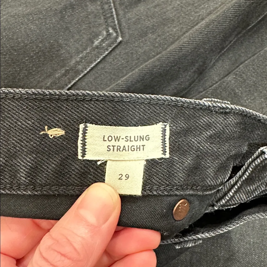 Madewell Black Kent Wash Low Slung Straight 100% Cotton Jeans Women Size 29 - Image 10