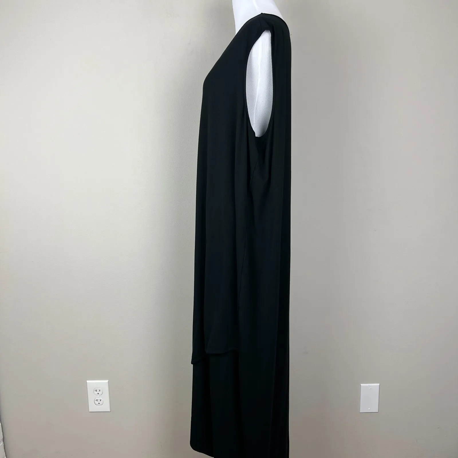 Nic & Zoe Midi Dress Womens 1X Black Tulip Hem High Low Maxi Sleeveless Casual - Image 8