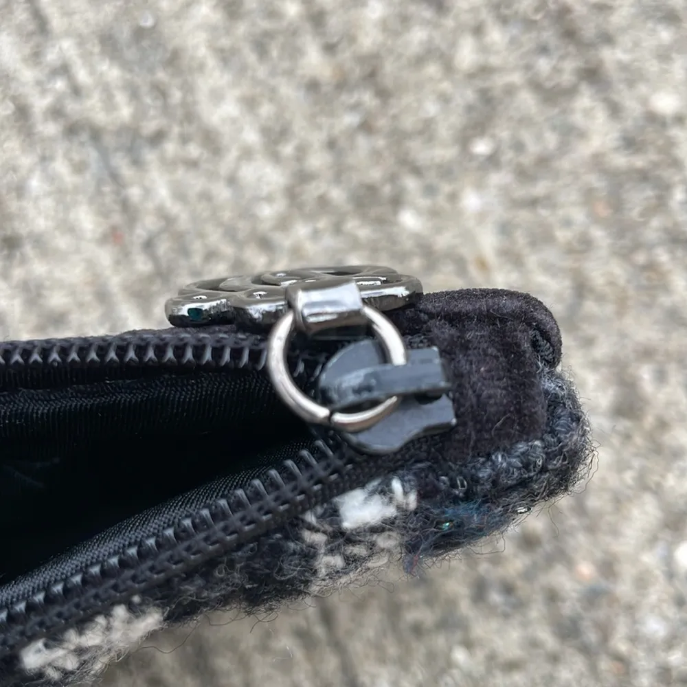 Vera Bradley Tweed makeup cosmetic case wristlet wallet travel velvet floral - Image 5