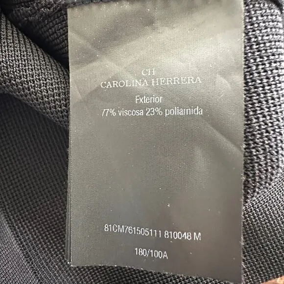 Carolina‎ Herrera black knit ruffle knee length pencil skirt minimalist luxury M - Image 5