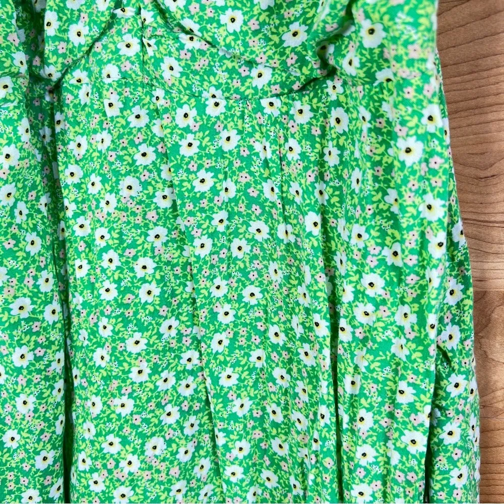 No Boundaries Floral Print Dress w/Bottom Ruffle & Side Zipper & Puffy Sleeves - Image 8