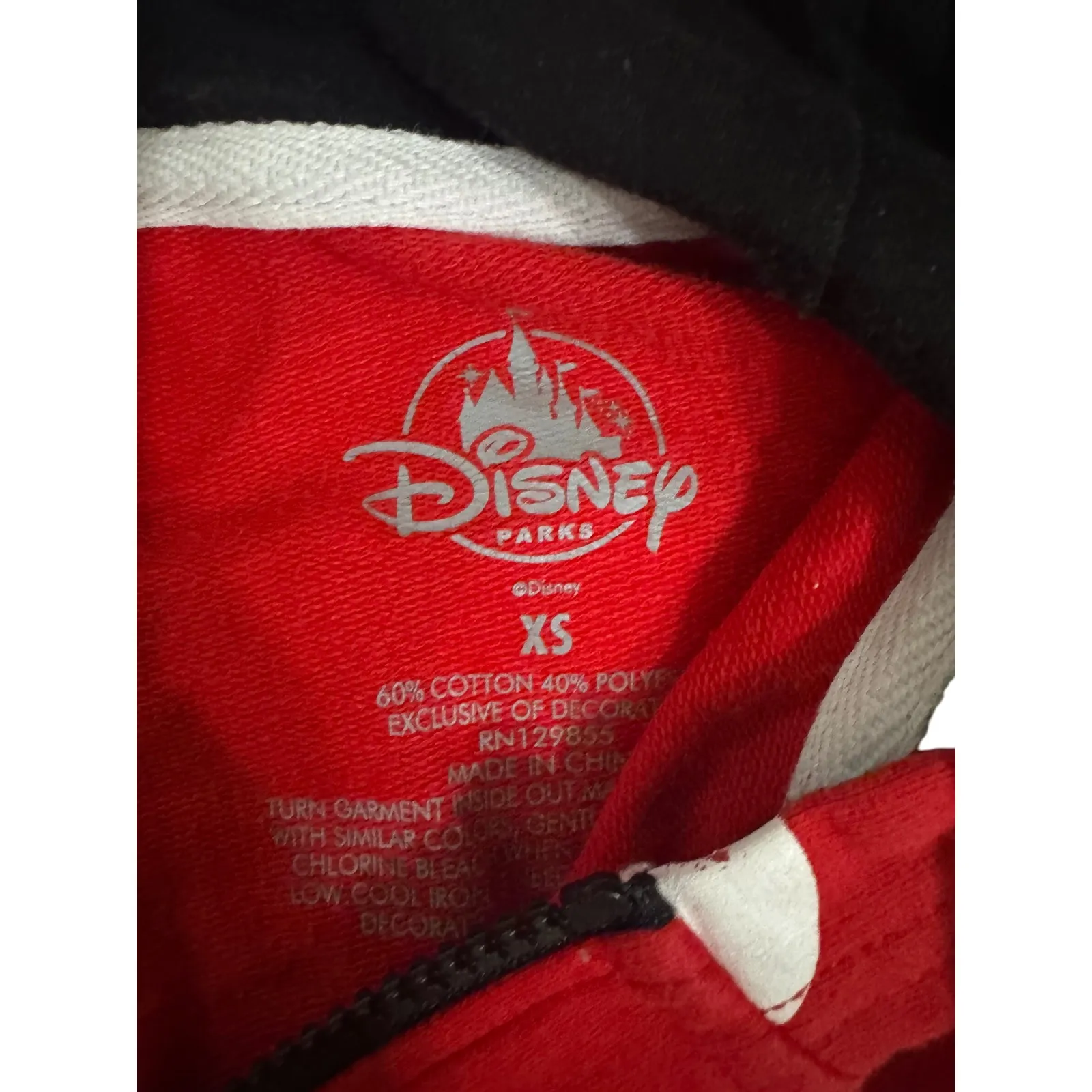 Disney Parks Minnie Mouse Polka Dot Jumpsuit XS Red Black Hooded Costume - Image 3