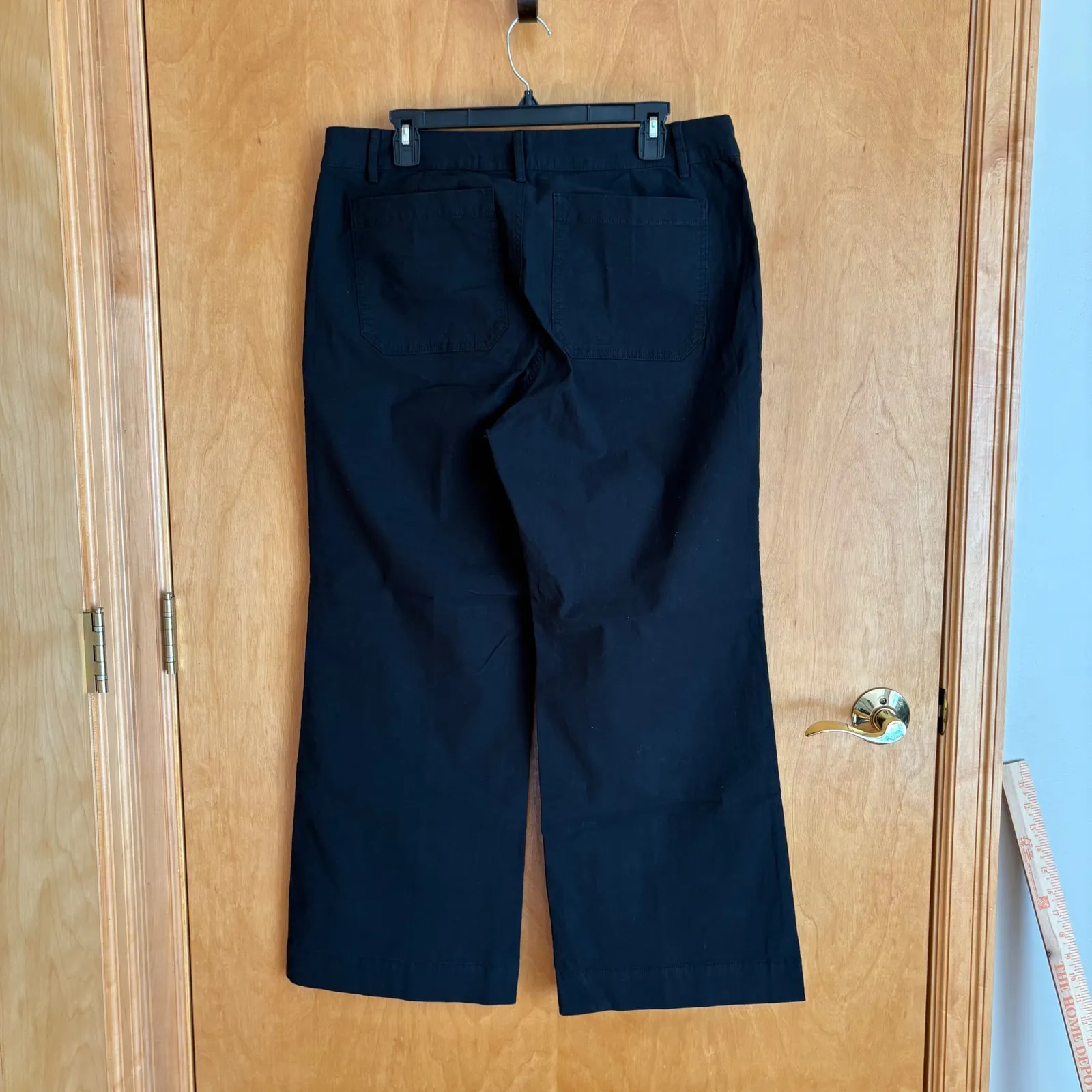 J. Crew Lizzie high-rise patch-pocket wide-leg pant Black‎ 32P BW805 - Image 2