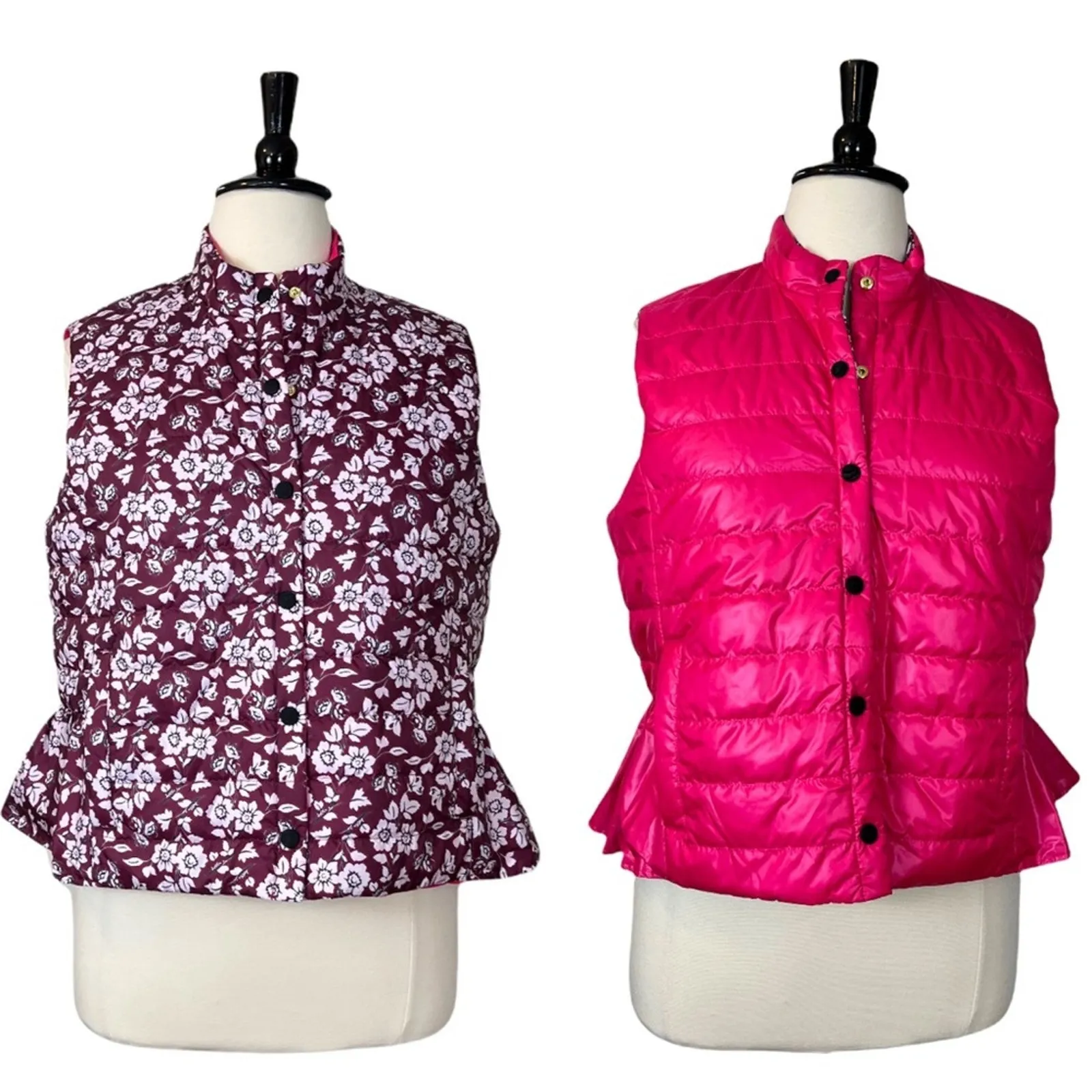 Kate Spade So Foxy Reversible Quilted Snap Front Vest Floral NWT Women's Size XL - Image 3