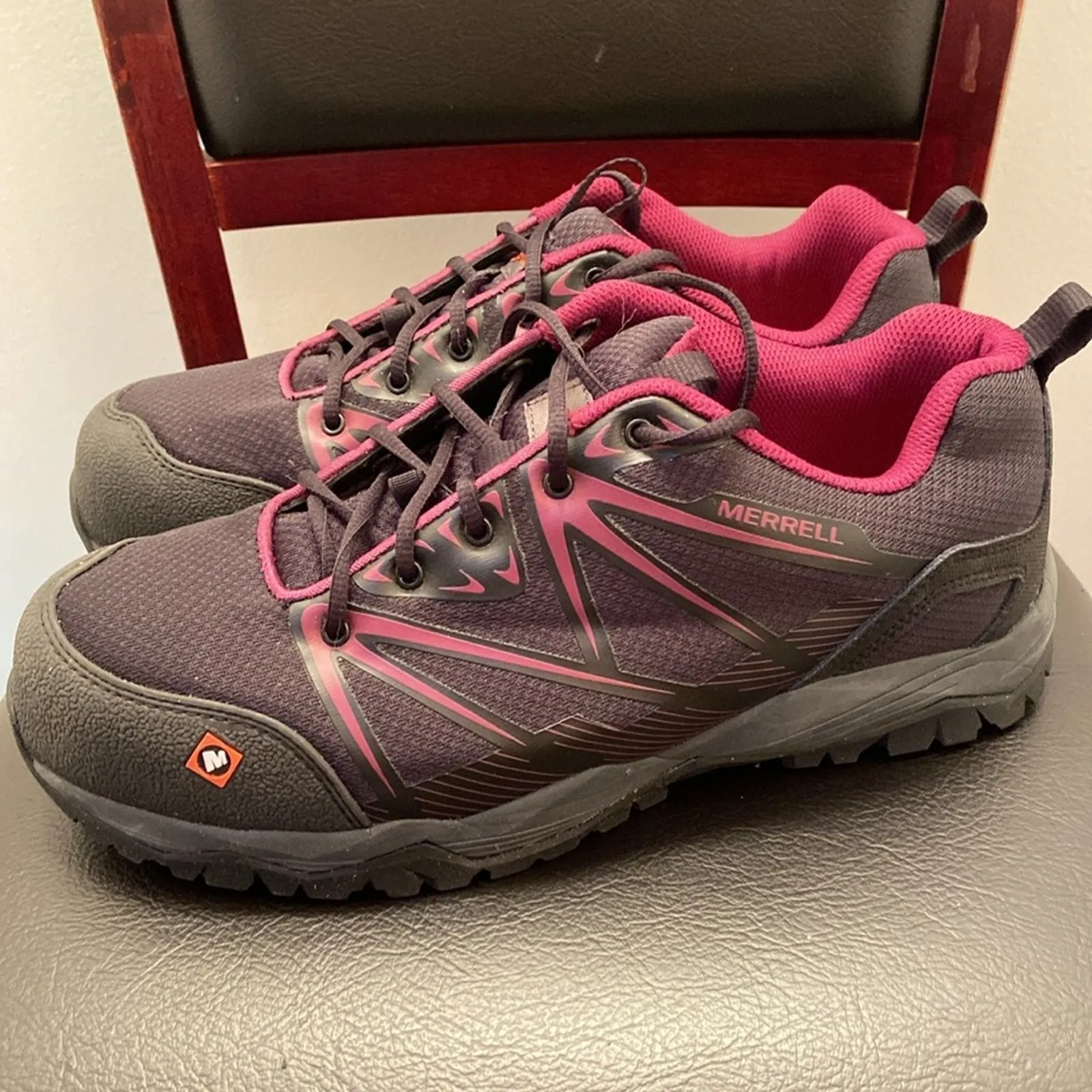 Women's Merrell Full Bench Composite Toe Safety Work Sneakers Size 11 - Image 2