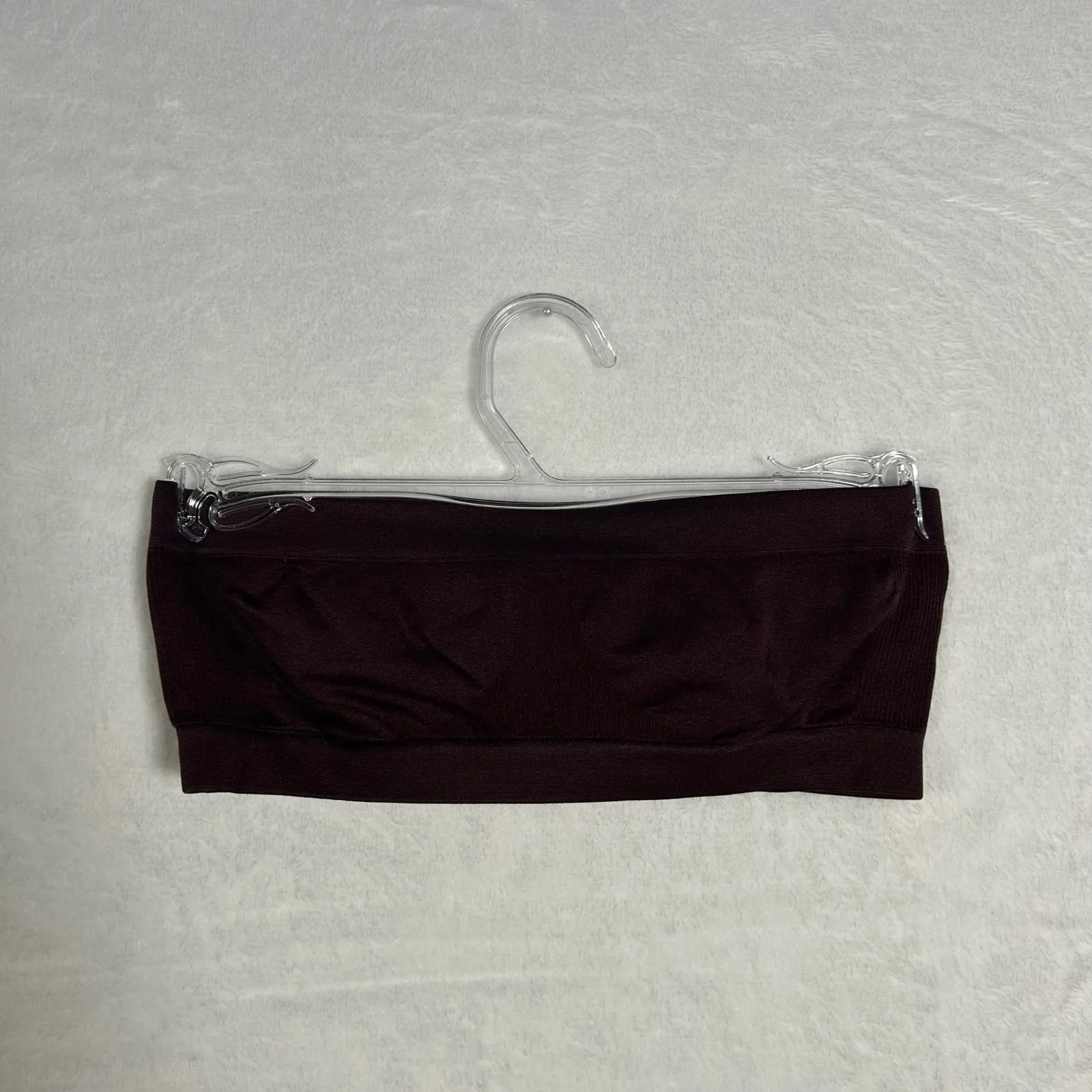 NORDSTROM Seamless Bandeau Bra Top M/L Brown Nylon Spandex Comfort Fit - Image 4