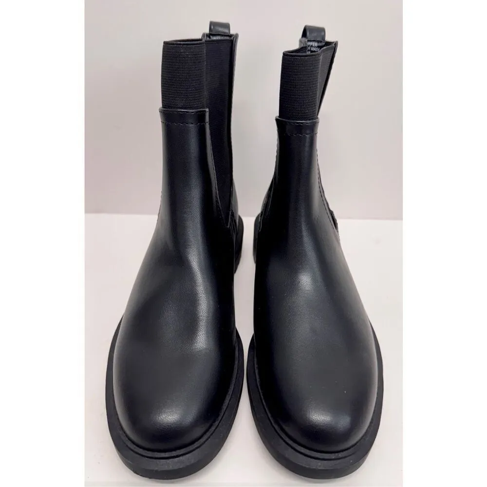 Alfani Boots Size 5.5 Black Lug Sole Block Heel Pull On Style Booties - Image 4