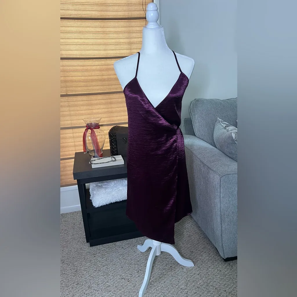 Leith Women’s Asymmetrical Slip Dress Spaghetti Strap Size Small - Image 3