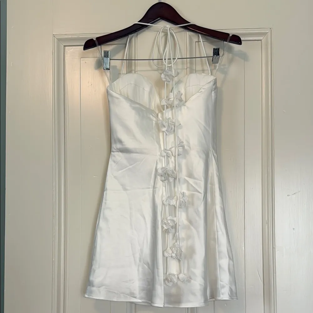 Meshki White Halter Slip Mini Dress - Image 2