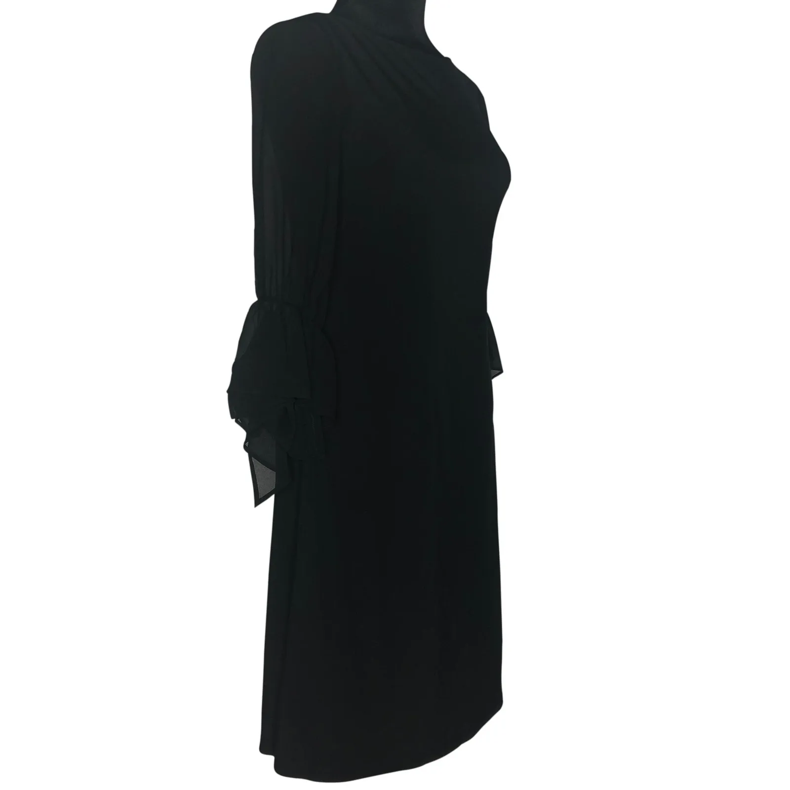 Lauren Ralph Lauren Black Petite Sheer Sleeve Dress - Image 4