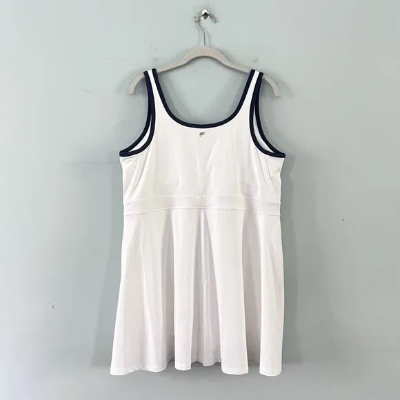 Fabletics Sporty Classic Built-In Short Dress White Collegiate Navy NWT Size XXL - Image 4