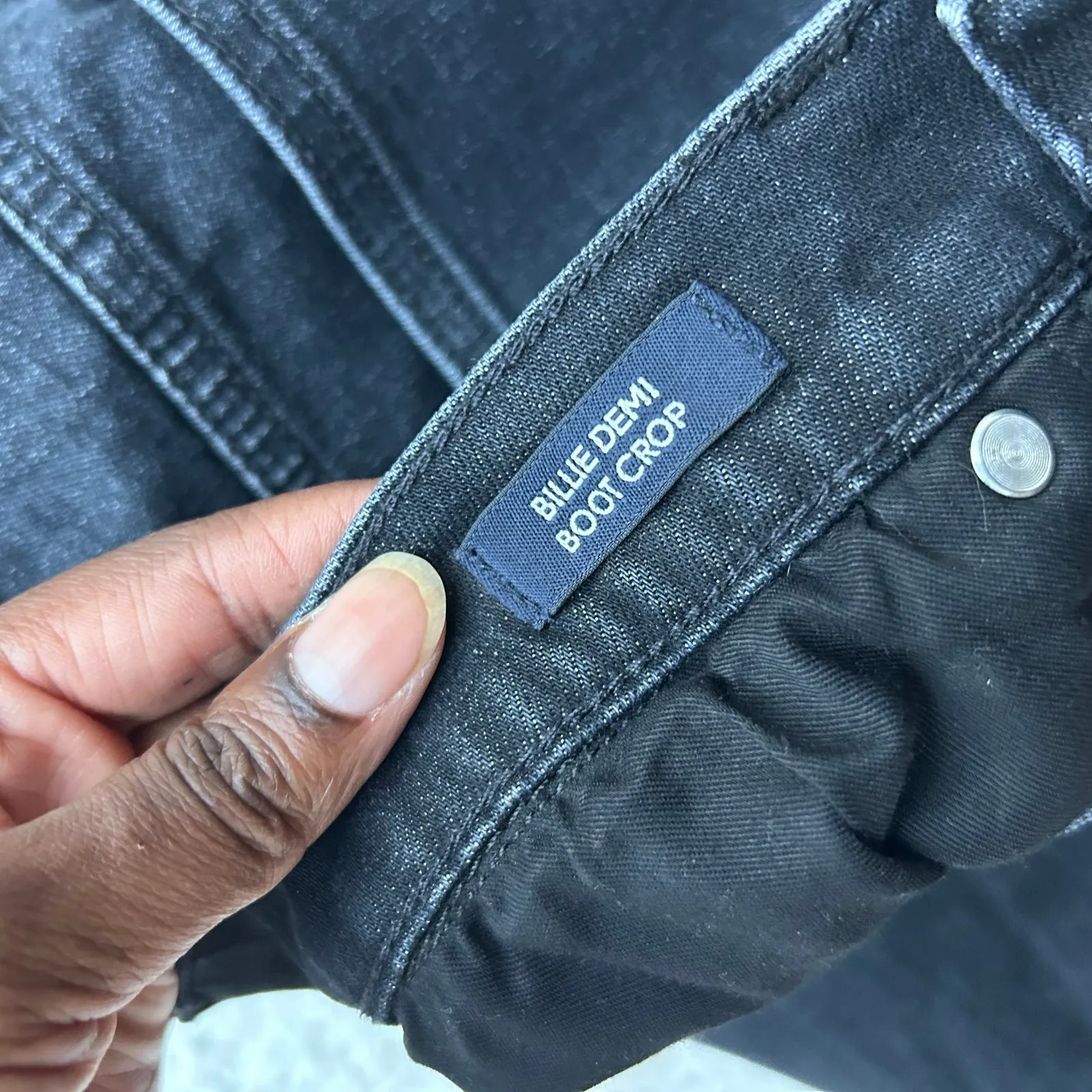 J Crew Black Billie Demi Star Knee Boot Crop Jeans Size 27 - Image 13