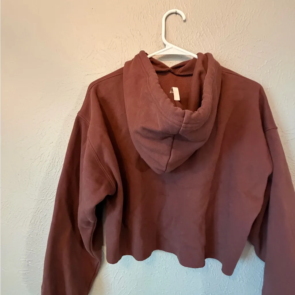 Fabletics Chocolate Brown Cropped Hoodie - Image 4