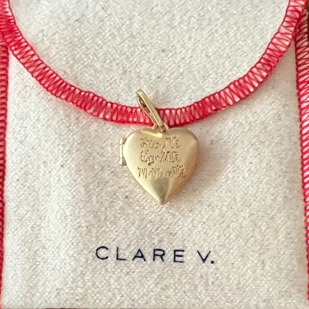 Clare V Heart Locket Charm Yellow - Image 2