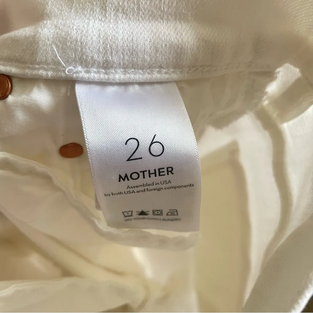 Mother Denim The Weekender Fray Jeans in Fairest of Them All White Size 26 - Image 6