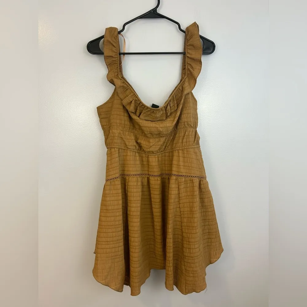 NWT Wild Fable Cognac Ruffle Tiered Skater Tank Dress Size XL - Image 4