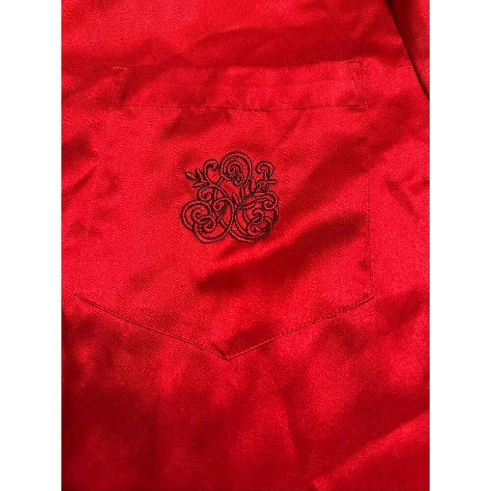 VTG Sophia by Delicates Red 2pc Satin Pajama Set Size Small - Image 3