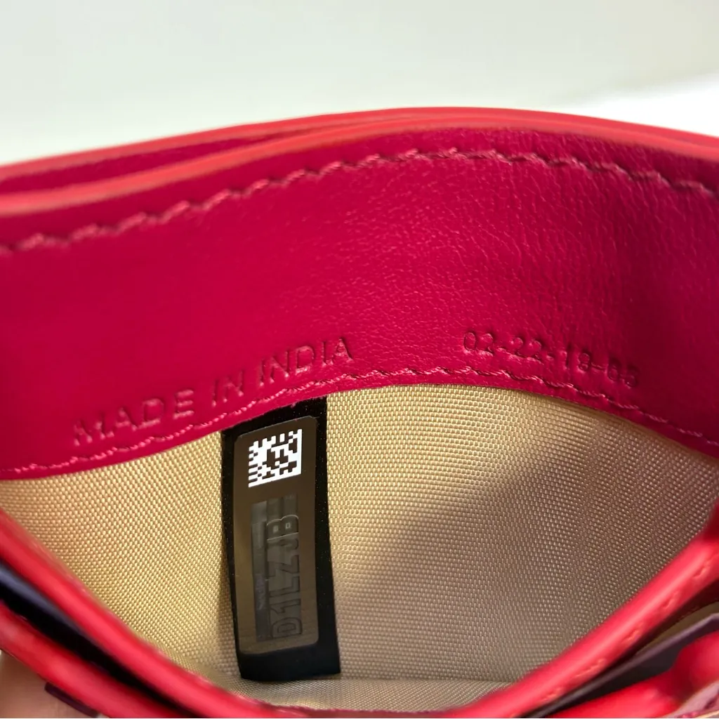 See by Chloe Colorblock Card Case Holder Cherry Pink NWT - Image 6