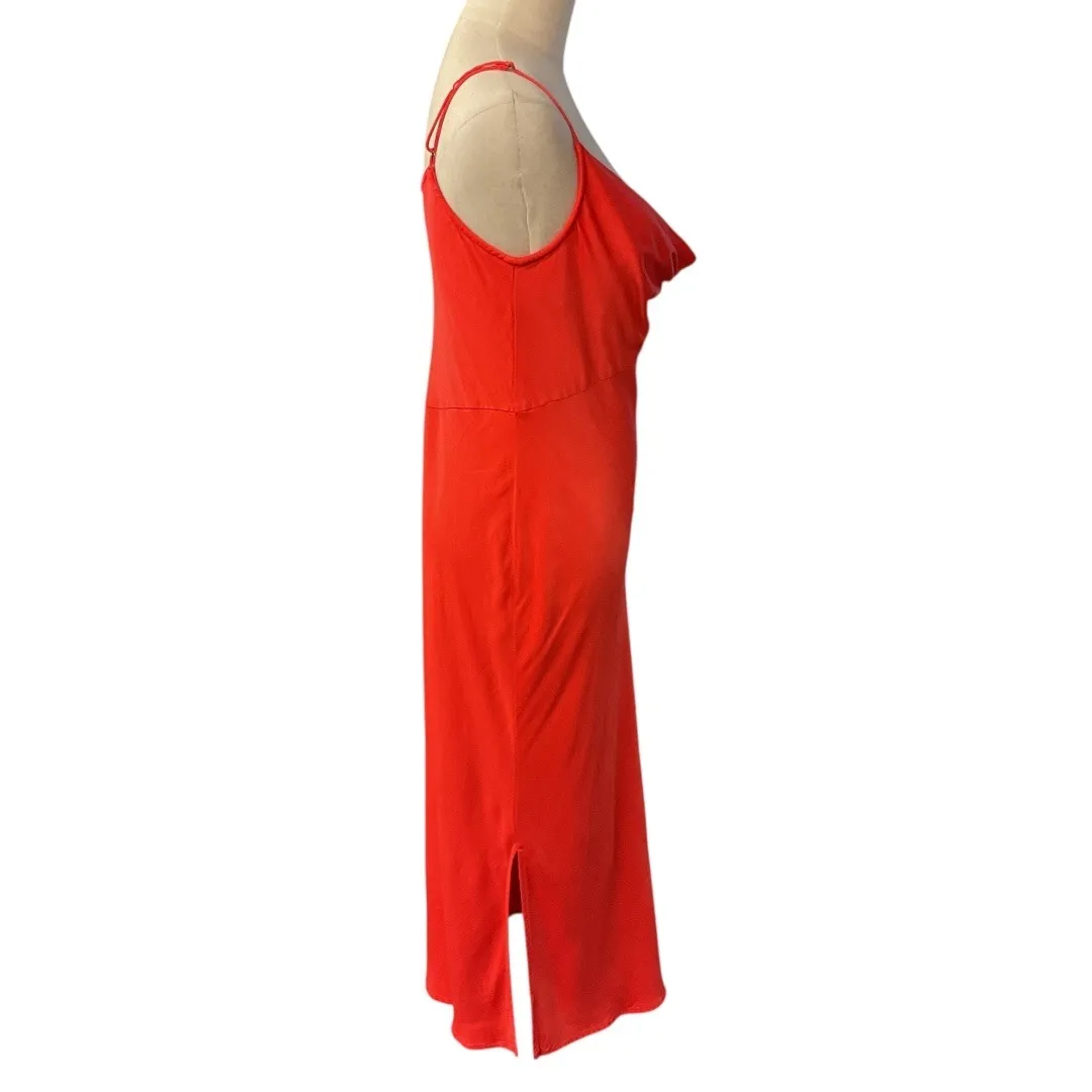 Anthropologie The Elyse Slip Dress Satin Cowl‎ Neck Maxi Orange Plus Size XXL - Image 7