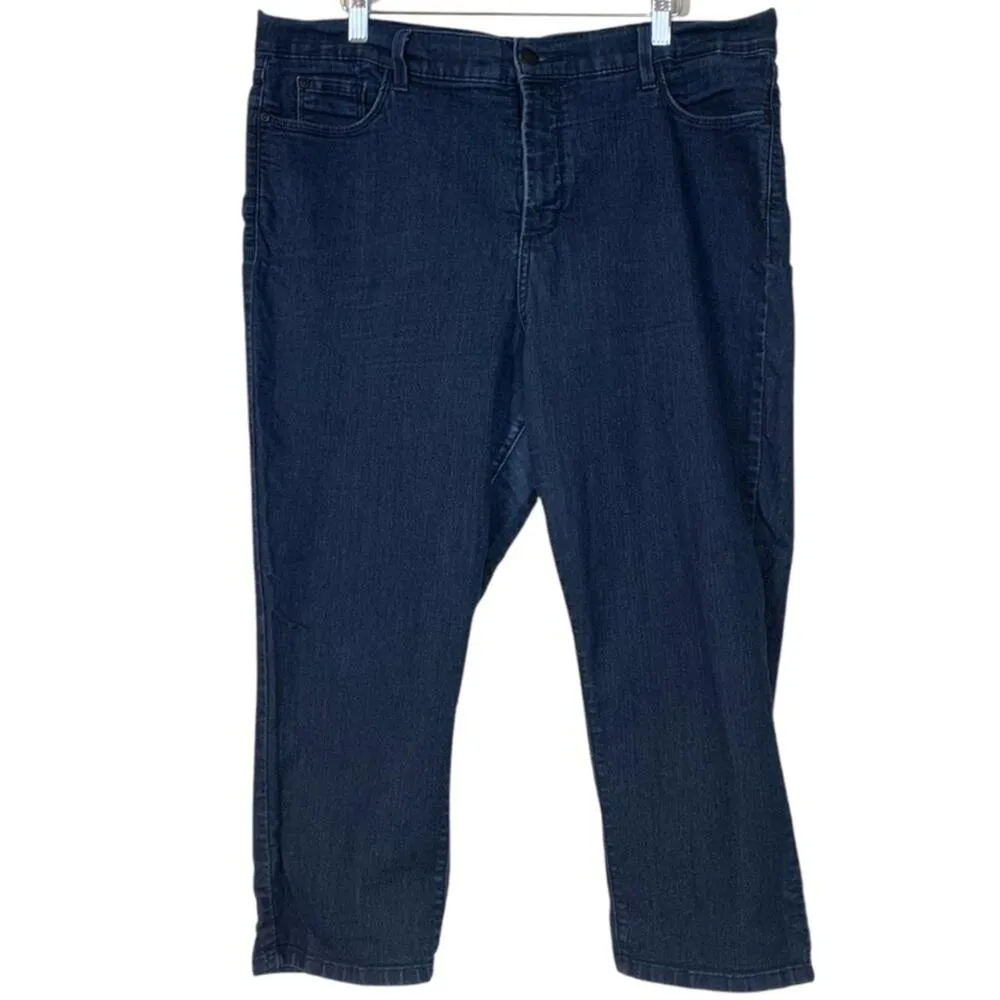 NYDJ Women's Dark Wash Crop High Rise Stretch Slimming Jeans Plus Size 18 - Image 3