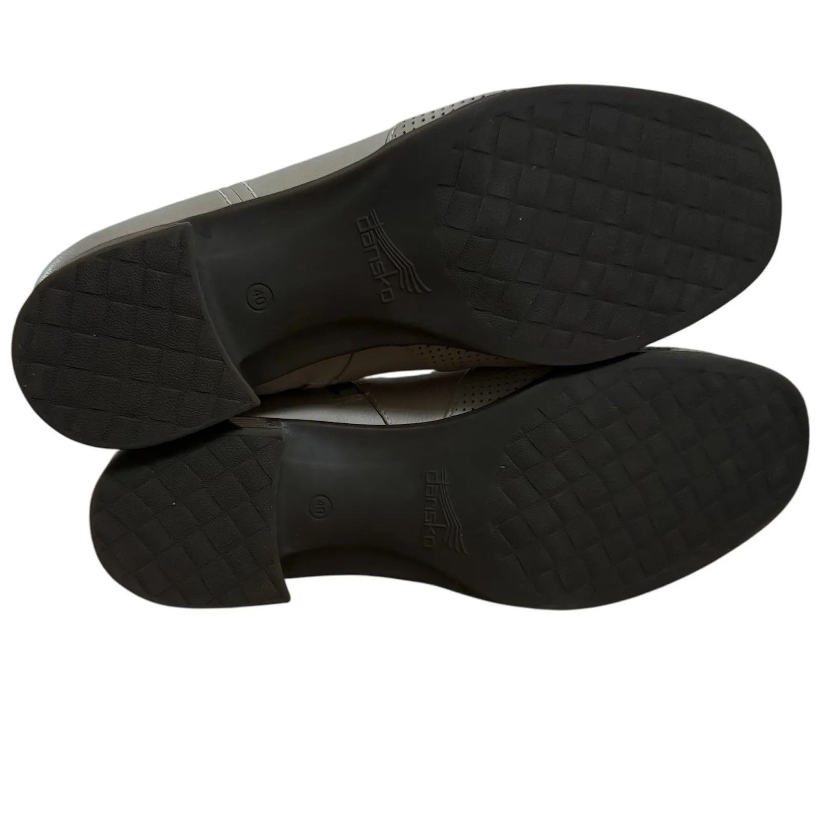 Dansko Lola Ankle Booties Womens 40 9.5-10 Ivory Beige Leather Comfort Boots Zip - Image 8