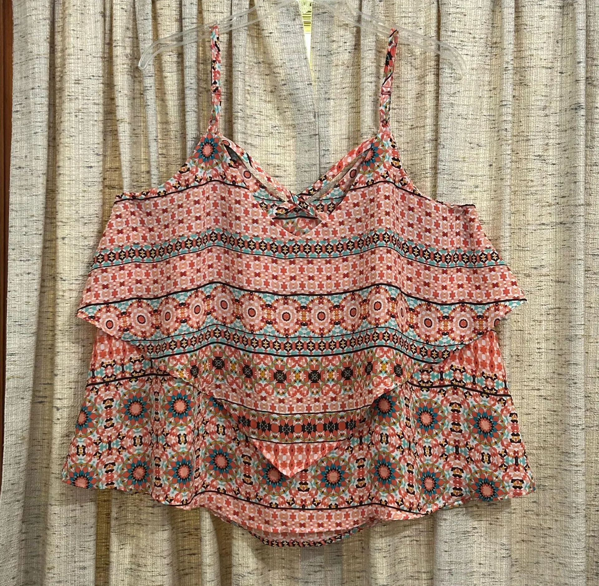 Torrid Mosaic Print Layered Criss Cross Back Cami Tank  - Image 5