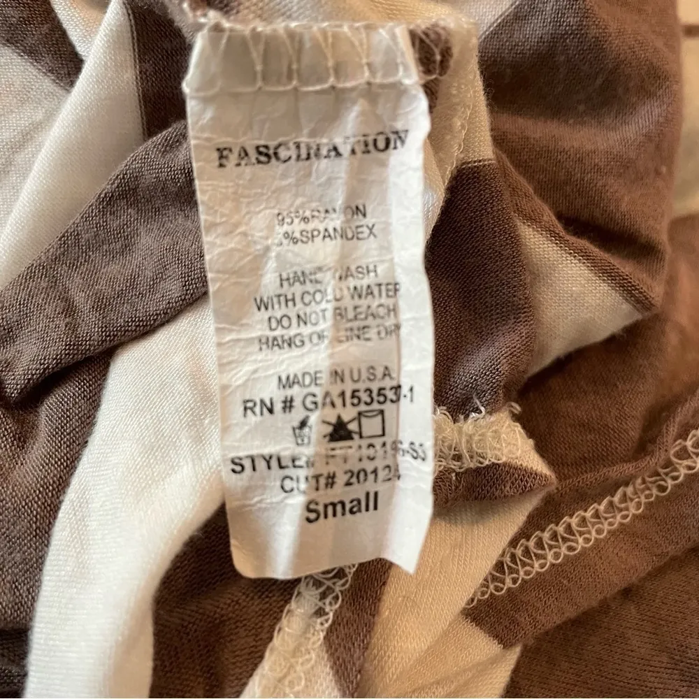 Fascination Oversized Striped Long Sleeve Tunic Top Small - Image 5