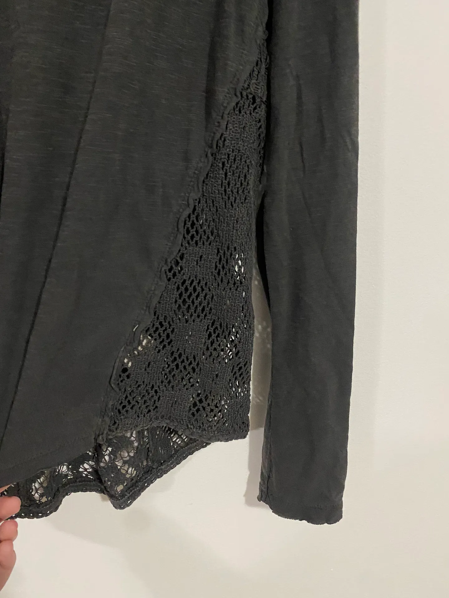 Free People Pattern Crochet Lace Long Sleeve Top - Image 4