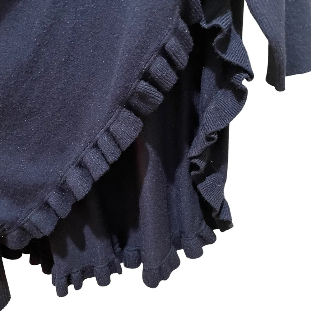 Muche et Muchette Ruffled Open cardigan Sweater Navy Blue One Size Size undefined - Image 5
