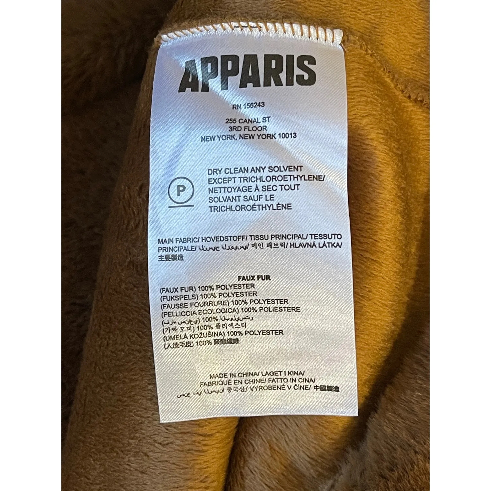 APPARIS Women's Faux Fur Vegan Belted Coat in Camel Size Large NWT MSRP $340 Brown - Image 6