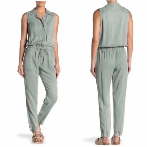 Young Fabulous & Broke Every Jumpsuit in a Light‎ Green Washed Color Size Medium - Image 2