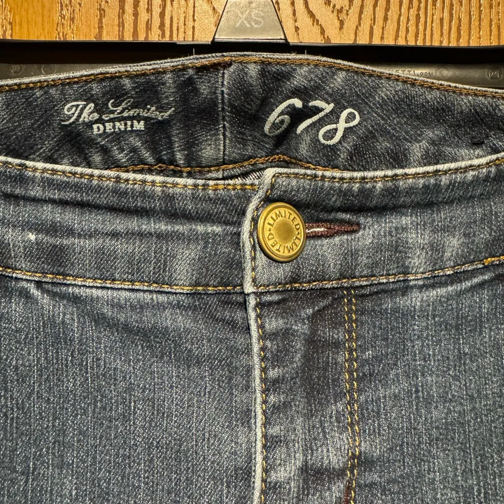 The Limited Denim 678 Womens Jeans Size 6 Blue Cuffed Ankle Hem Stretch Dark - Image 6