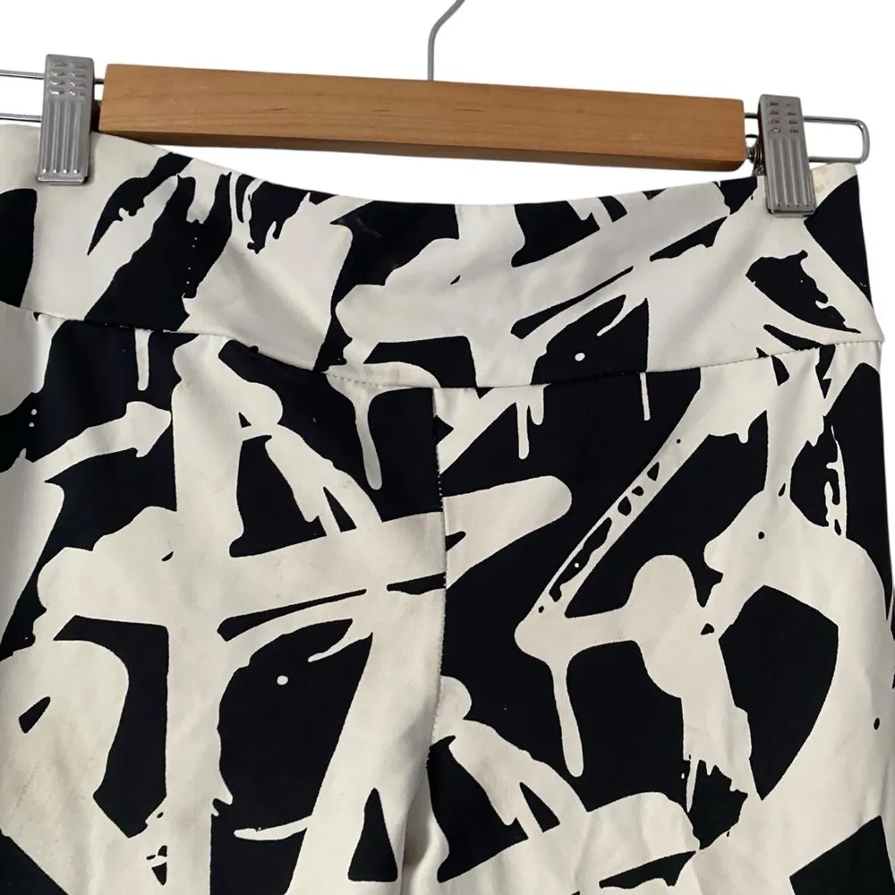 Le Tigre Black White Stretch Leggings Sparkle Rhinestone Letters size medium - Image 5