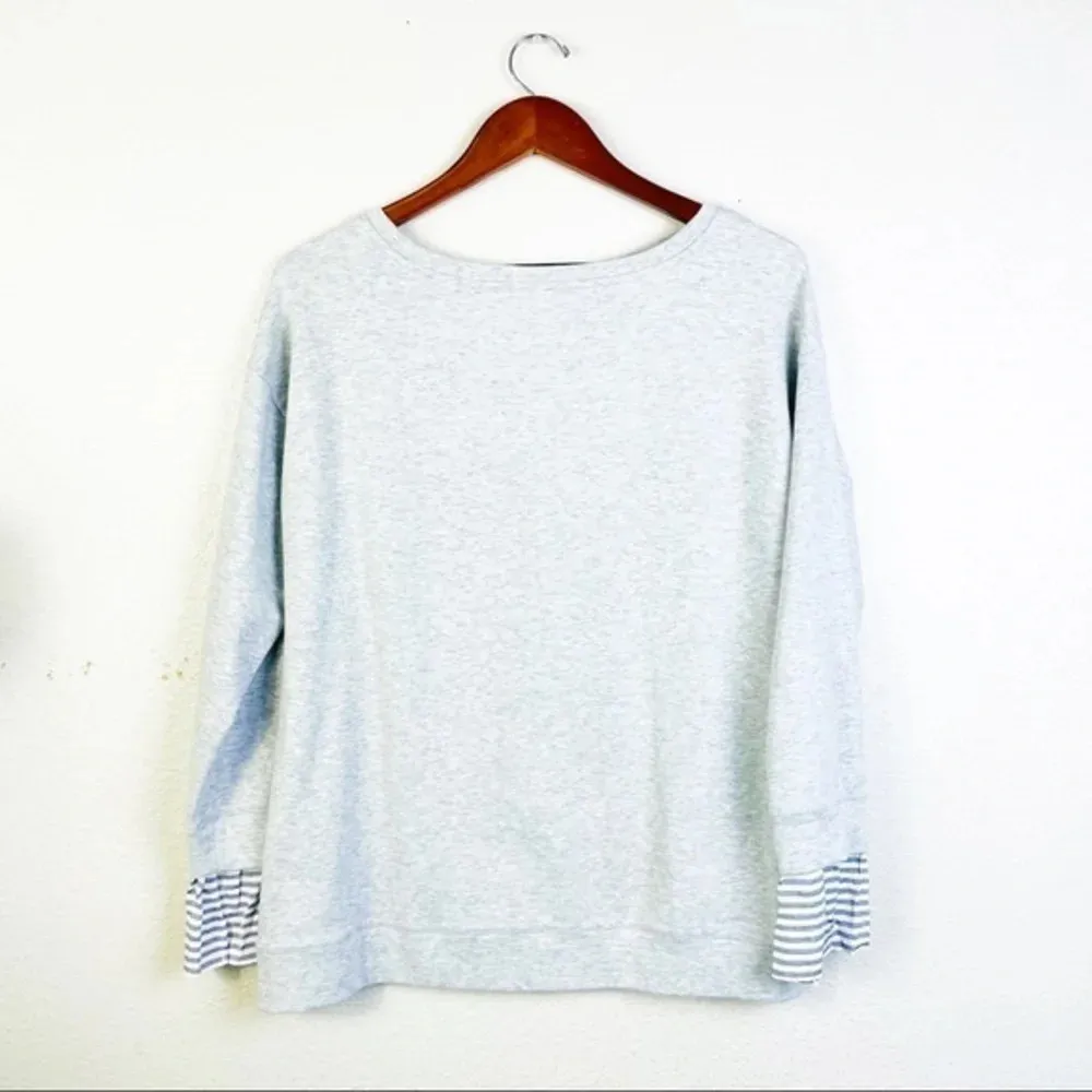 Two By Vince Camuto Gray Striped‎ French Terry Sweatshirt Size Small - Image 4