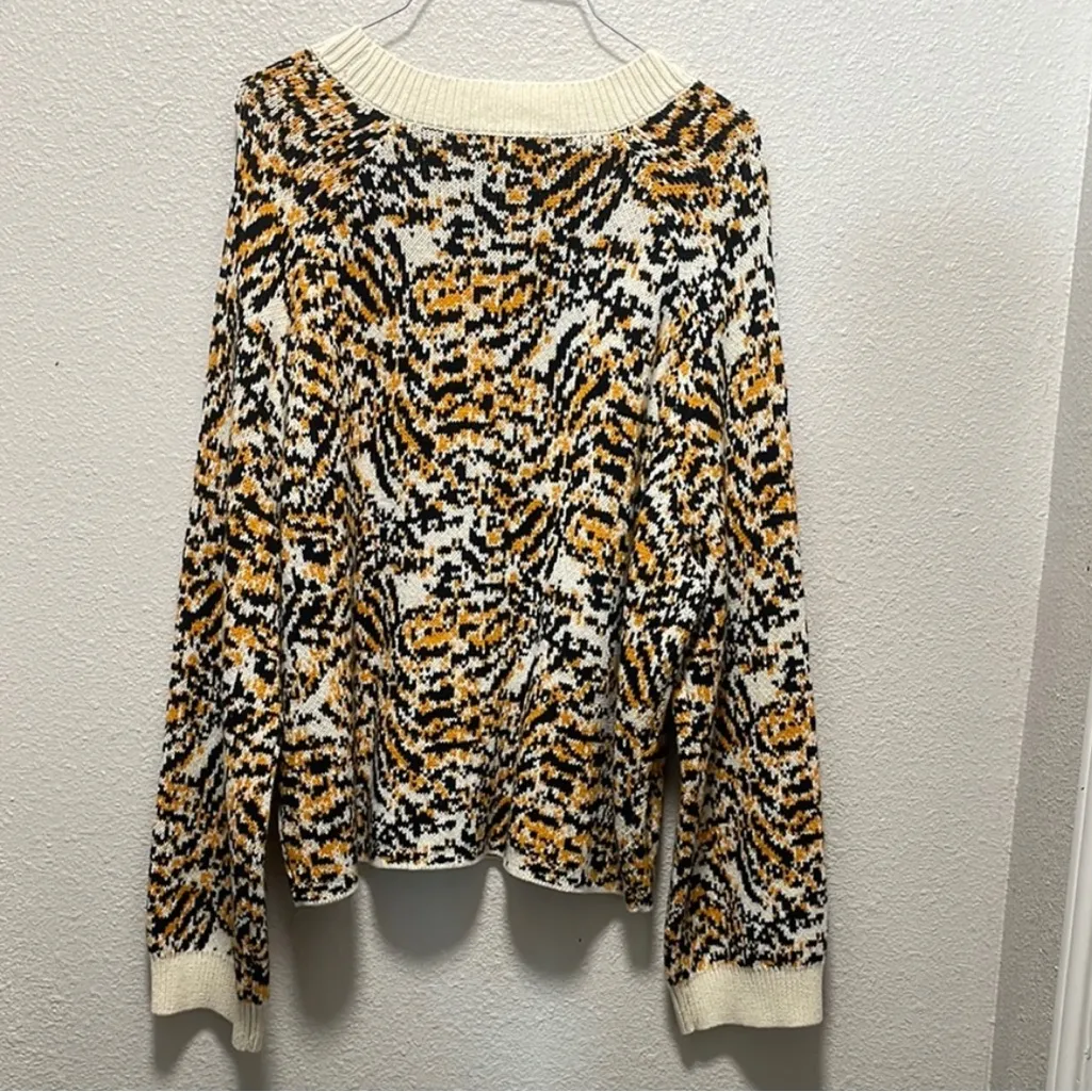 Rachel Comey Black, Yellow, and Cream Patterned Sweater Black Size L - Image 2