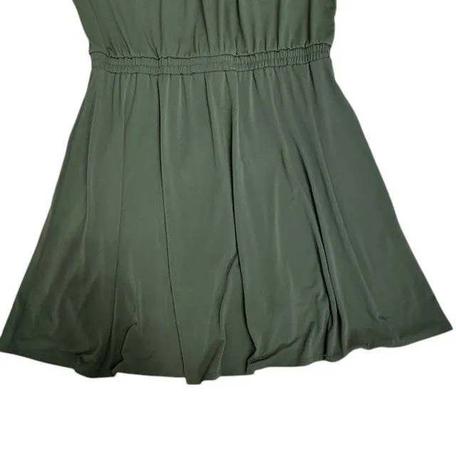 Always Indigo Shirt Dress Olive Green‎ Button Front Belted Long Sleeve Size 1X Green - Image 13